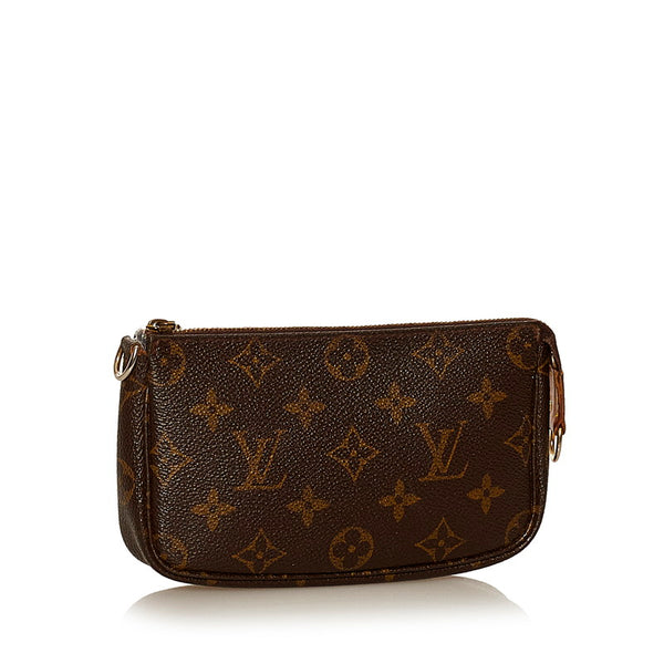 ルイ ヴィトン プチ バケット付属ポーチ ブラウン PVC レザー ポーチ レディース LOUIS VUITTON 【中古】
