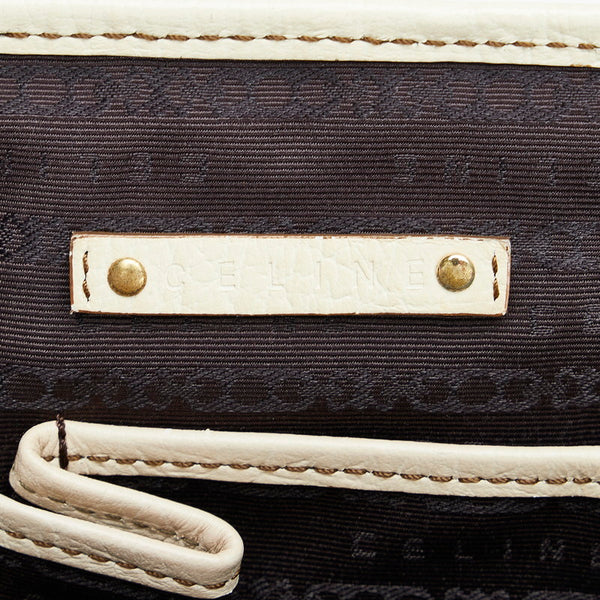 セリーヌ ブギー ハンドバッグ ブラウン ホワイト レザー キャンバス レディース CELINE 【中古】