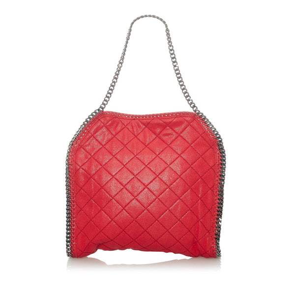 ステラマッカートニー ファラベラ キルティング ショルダーバッグ トートバッグ レッド ポリエステル レディース Stella McCartney 【中古】