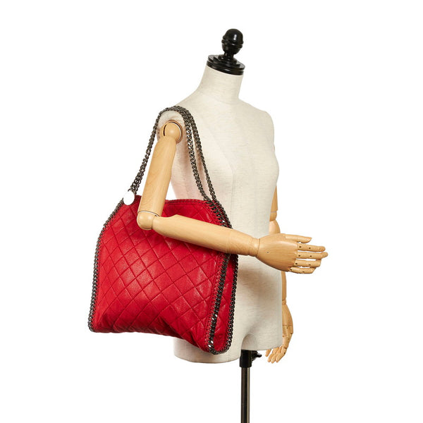 ステラマッカートニー ファラベラ キルティング ショルダーバッグ トートバッグ レッド ポリエステル レディース Stella McCartney 【中古】