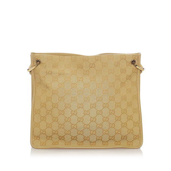 グッチ GGキャンバス 斜め掛け ショルダーバッグ 91762 ベージュ キャンバス レザー レディース GUCCI 【中古】