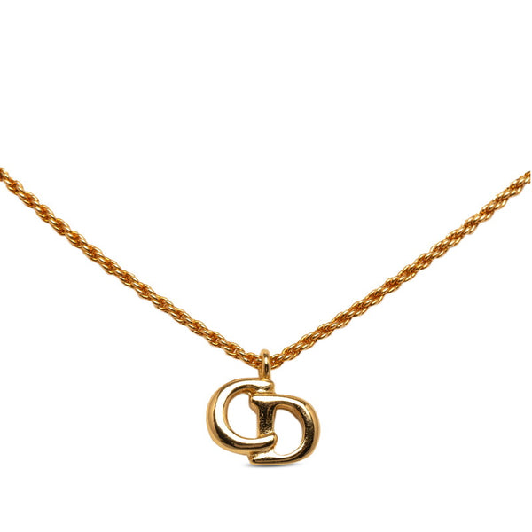 ディオール ロゴ モチーフ ネックレス ゴールド メッキ レディース Dior 【中古】