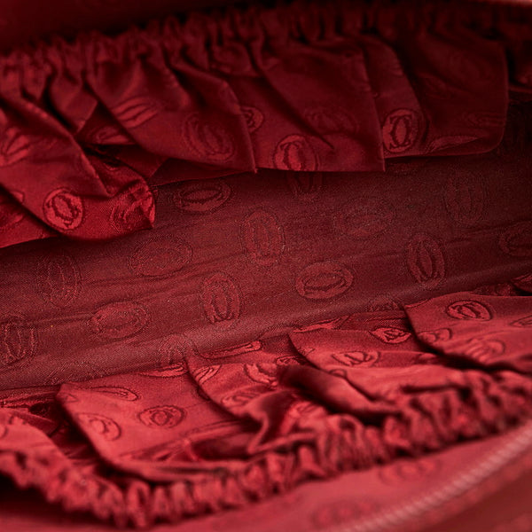 カルティエ マストライン セカンドバッグ ボルドー レザー メンズ CARTIER 【中古】