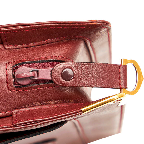 カルティエ マストライン セカンドバッグ ボルドー レザー メンズ CARTIER 【中古】