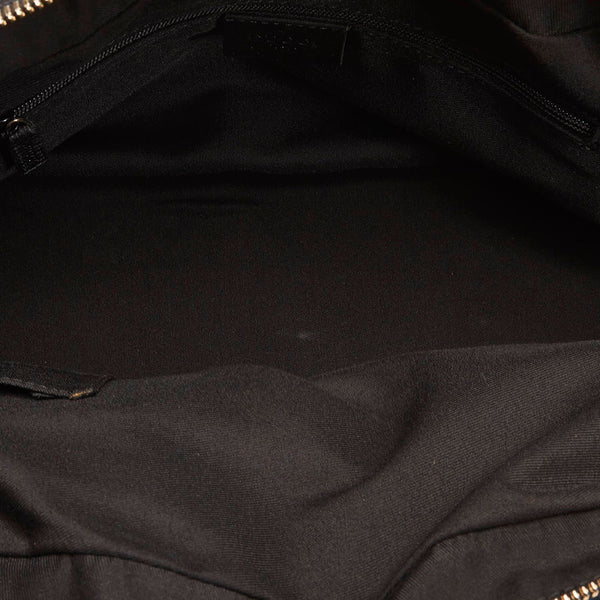 グッチ GGキャンバス シェリーライン ハンドバッグ 161720 ブラック キャンバス レザー レディース GUCCI 【中古】