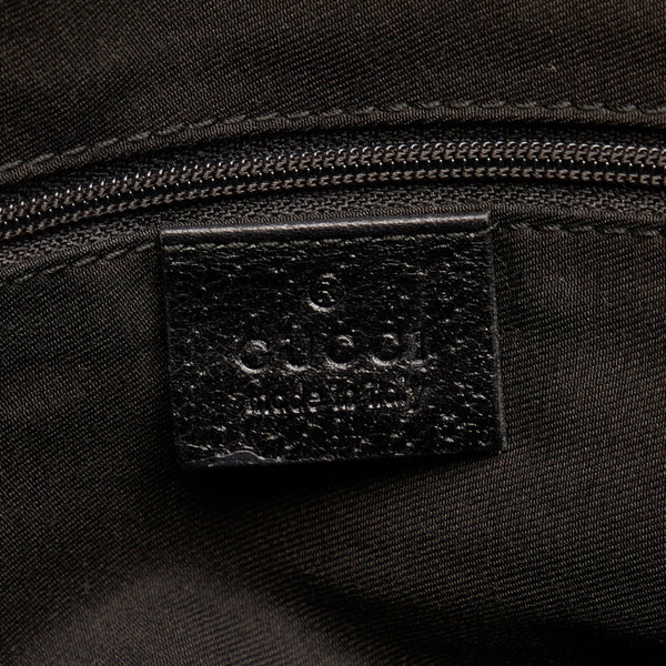 グッチ GGキャンバス シェリーライン ハンドバッグ 161720 ブラック キャンバス レザー レディース GUCCI 【中古】