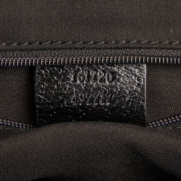 グッチ GGキャンバス シェリーライン ハンドバッグ 161720 ブラック キャンバス レザー レディース GUCCI 【中古】