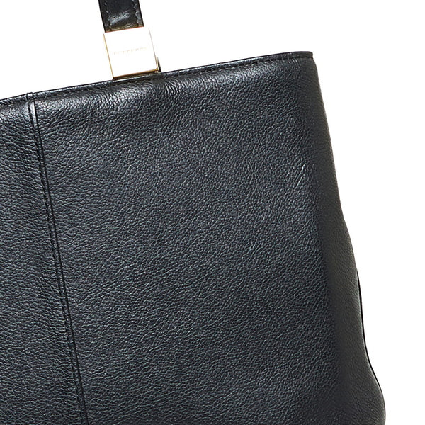 バーバリー ノバチェック ハンドバッグ ブラック レザー レディース BURBERRY 【中古】