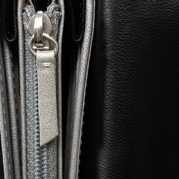 シャネル カメリア ココマーク 長財布 ブラック ラムスキン レディース CHANEL 【中古】