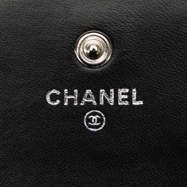 シャネル カメリア ココマーク 長財布 ブラック ラムスキン レディース CHANEL 【中古】
