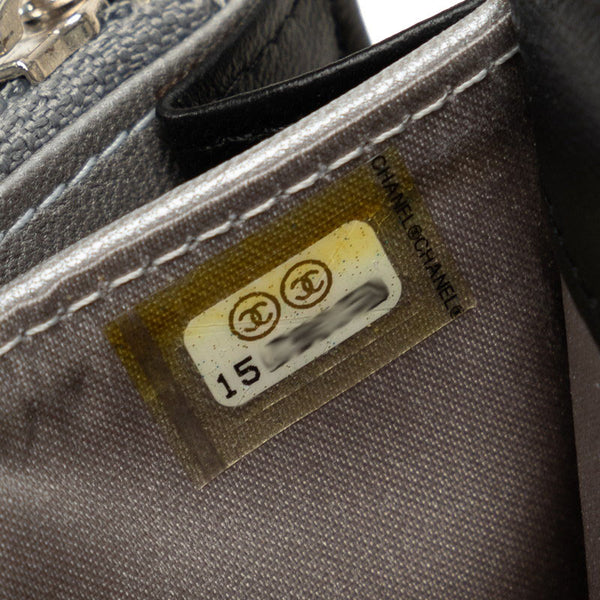 シャネル カメリア ココマーク 長財布 ブラック ラムスキン レディース CHANEL 【中古】