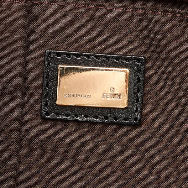 フェンディ ズッキーノ トートバッグ ショルダーバッグ 8BH215 ブラック シルバー キャンバス レザー レディース FENDI 【中古】
