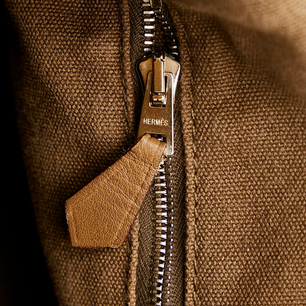 エルメス トロカホリゾンタルMM トートバッグ カーキ キャンバス メンズ HERMES 【中古】