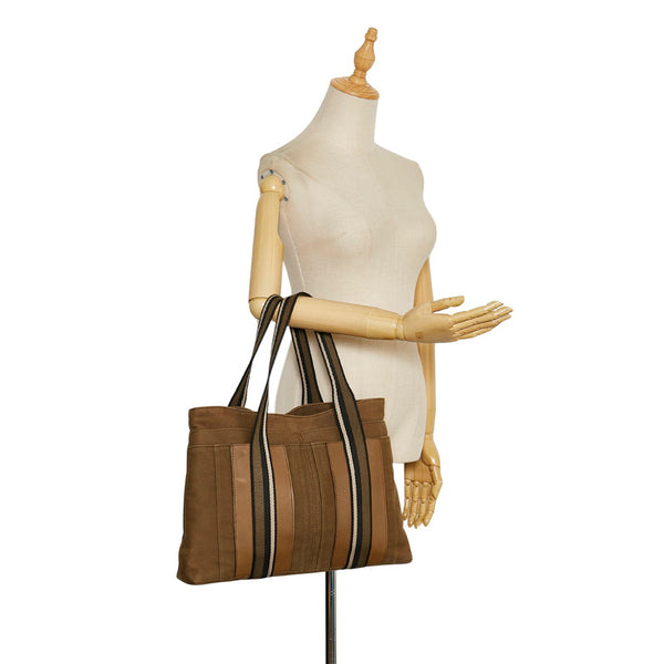 エルメス トロカホリゾンタルMM トートバッグ カーキ キャンバス メンズ HERMES 【中古】