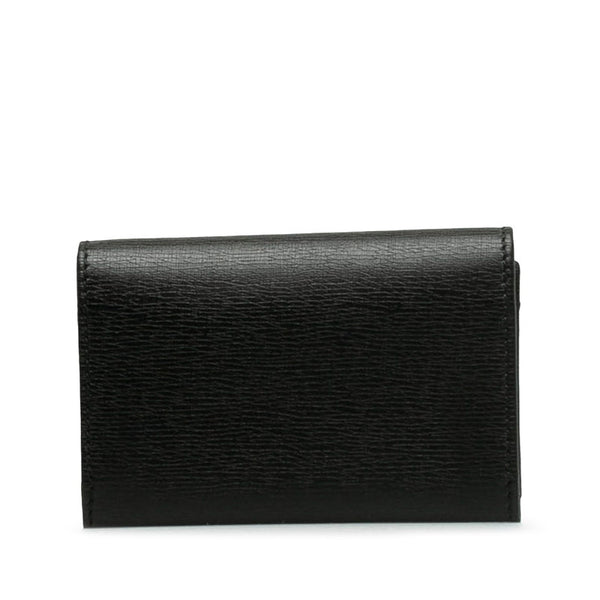 グッチ インターロッキングG 名刺入れ カードケース 306717 ブラック レザー メンズ GUCCI 【中古】