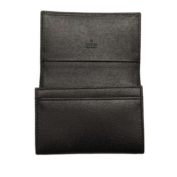 グッチ インターロッキングG 名刺入れ カードケース 306717 ブラック レザー メンズ GUCCI 【中古】