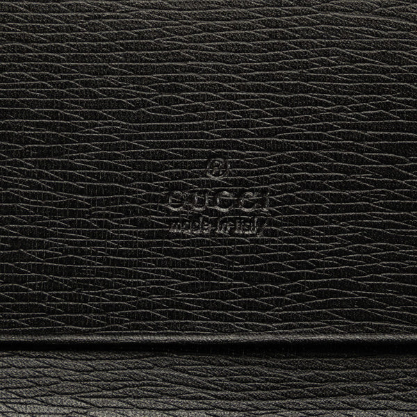 グッチ インターロッキングG 名刺入れ カードケース 306717 ブラック レザー メンズ GUCCI 【中古】