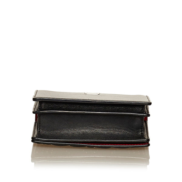 エム シー エム スタッズ ラインストーン チェーン ショルダーバッグ ブラック レザー レディース MCM 【中古】