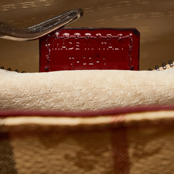 バーバリー ノバチェック シャドーホース ワンショルダーバッグ ハンドバッグ ベージュ レッド レザー レディース BURBERRY 【中古】