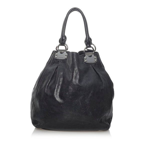 ミュウミュウ ハンドバッグ ブラック  レザー レディース MIUMIU 【中古】