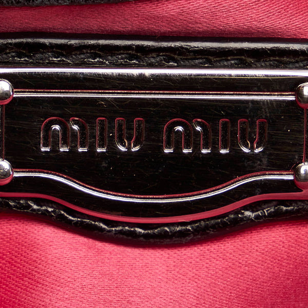 ミュウミュウ ハンドバッグ ブラック  レザー レディース MIUMIU 【中古】