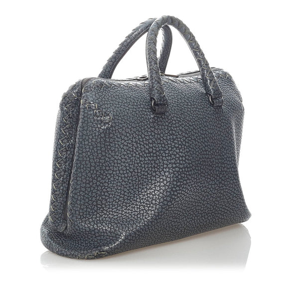 ボッテガヴェネタ イントレチャート ビジネスバッグ ブリーフケース ダークグレー レザー メンズ BOTTEGAVENETA 【中古】