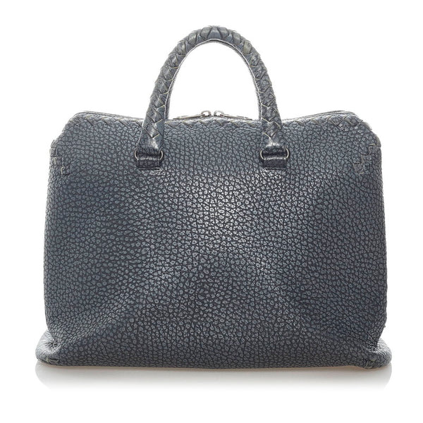 ボッテガヴェネタ イントレチャート ビジネスバッグ ブリーフケース ダークグレー レザー メンズ BOTTEGAVENETA 【中古】
