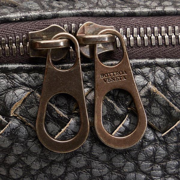 ボッテガヴェネタ イントレチャート ビジネスバッグ ブリーフケース ダークグレー レザー メンズ BOTTEGAVENETA 【中古】