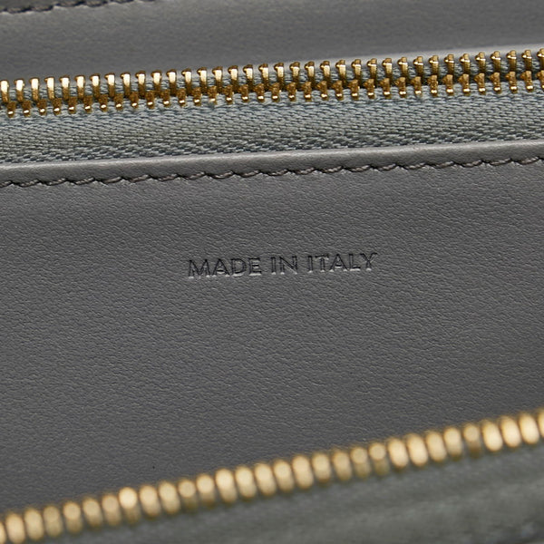 セリーヌ ラージ ジップドウォレット 長財布 ラウンドファスナー グレー グレインカーフレザー レディース CELINE 【中古】