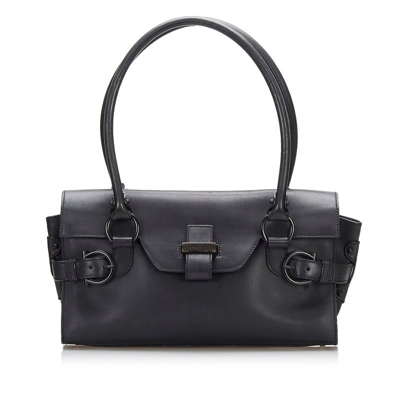 サルヴァトーレフェラガモ ハンドバッグ トートバッグ ブラック レザー レディース Salvatore Ferragamo 【中古】