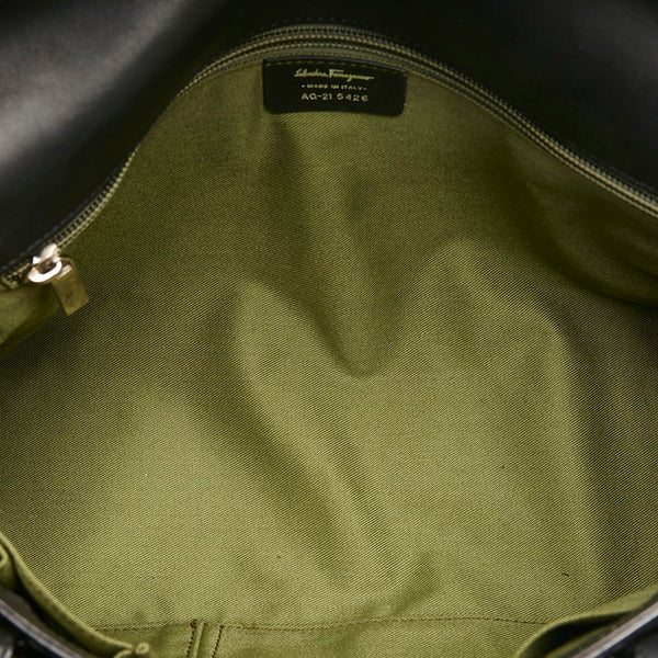 サルヴァトーレフェラガモ ハンドバッグ トートバッグ ブラック レザー レディース Salvatore Ferragamo 【中古】