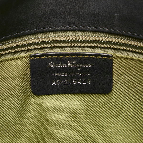 サルヴァトーレフェラガモ ハンドバッグ トートバッグ ブラック レザー レディース Salvatore Ferragamo 【中古】