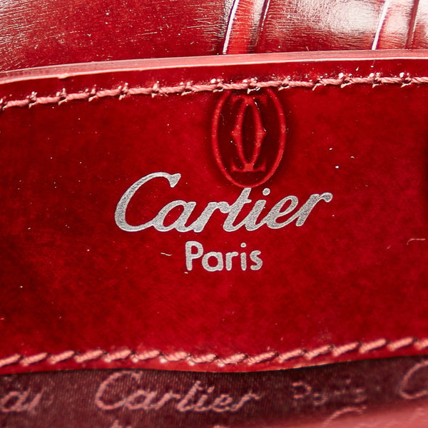 カルティエ ハッピーバースデー レッド エナメル ハンドバッグ レディース CARTIER 【中古】