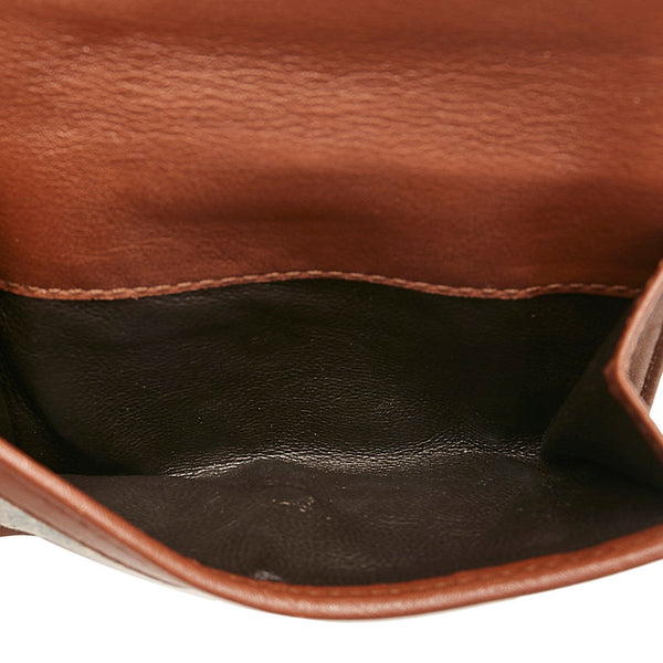 グッチ GGキャンバス 二つ折り財布 282412 ブルー ブラウン デニム レザー レディース GUCCI 【中古】