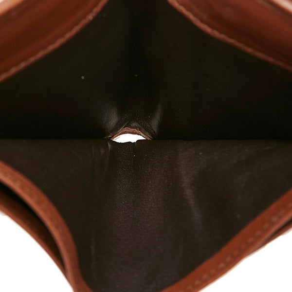 グッチ GGキャンバス 二つ折り財布 282412 ブルー ブラウン デニム レザー レディース GUCCI 【中古】