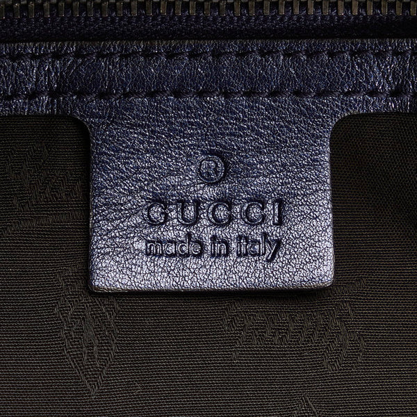 グッチ ギャラクシー 斜め掛け チェーン ショルダーバッグ 223560 ネイビー レザー レディース GUCCI 【中古】