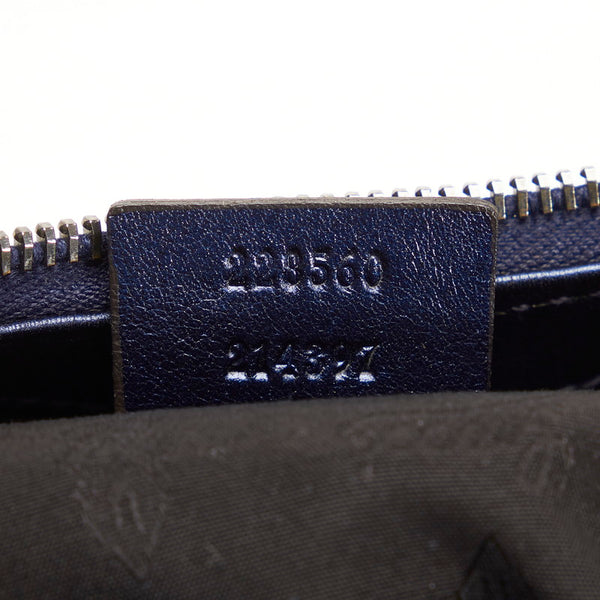 グッチ ギャラクシー 斜め掛け チェーン ショルダーバッグ 223560 ネイビー レザー レディース GUCCI 【中古】