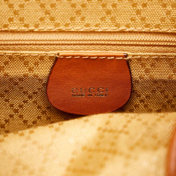 グッチ バンブー リュック バックパック 003 1998 0030 ブラウン レザー レディース GUCCI 【中古】