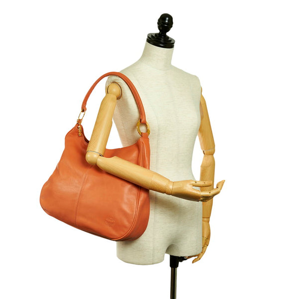 エム シー エム 肩掛け ショルダーバッグ オレンジ レザー レディース MCM 【中古】