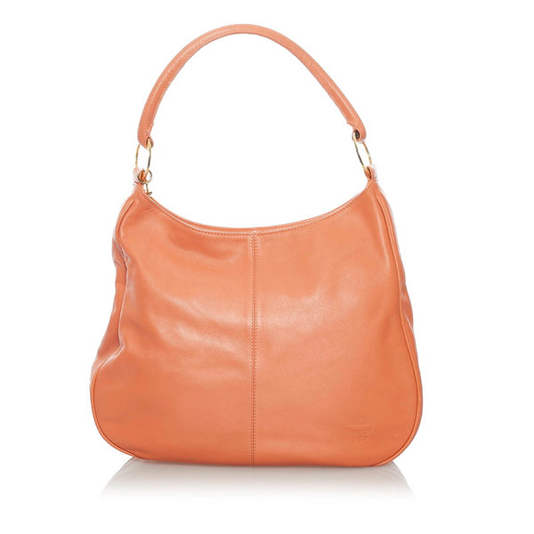 エム シー エム 肩掛け ショルダーバッグ オレンジ レザー レディース MCM 【中古】