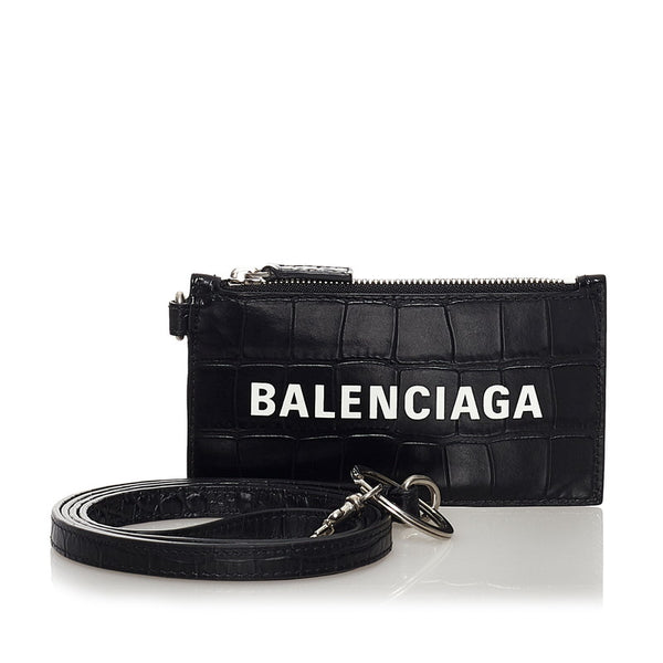 バレンシアガ コインケース 594548 ブラック レザー レディース BALENCIAGA 【中古】