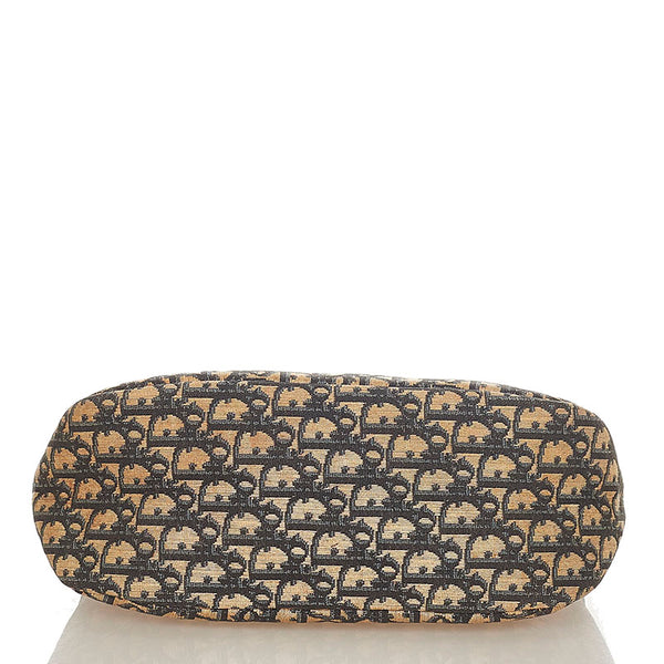 クリスチャンディオール トロッター ブラウン ネイビー キャンバス レザー ハンドバッグ レディース Christian Dior 【中古】