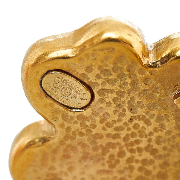 シャネル ココマーク クローバー イヤリング ゴールド ピンク メッキ プラスチック レディース CHANEL 【中古】