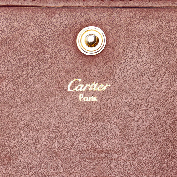 カルティエ マスト ボルドー レザー コインケース メンズ CARTIER 【中古】