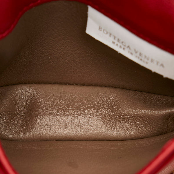 ボッテガヴェネタ イントレチャート カードケース レッド レザー レディース BOTTEGAVENETA 【中古】
