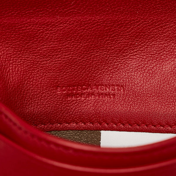 ボッテガヴェネタ イントレチャート カードケース レッド レザー レディース BOTTEGAVENETA 【中古】