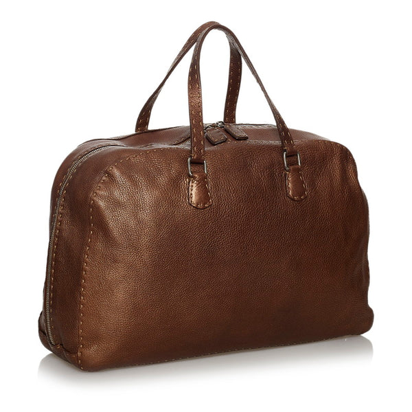 フェンディ セレリア ハンドバッグ 8BN015 ブラウン レザー レディース FENDI 【中古】