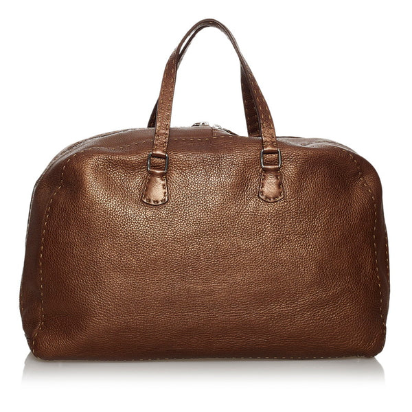 フェンディ セレリア ハンドバッグ 8BN015 ブラウン レザー レディース FENDI 【中古】