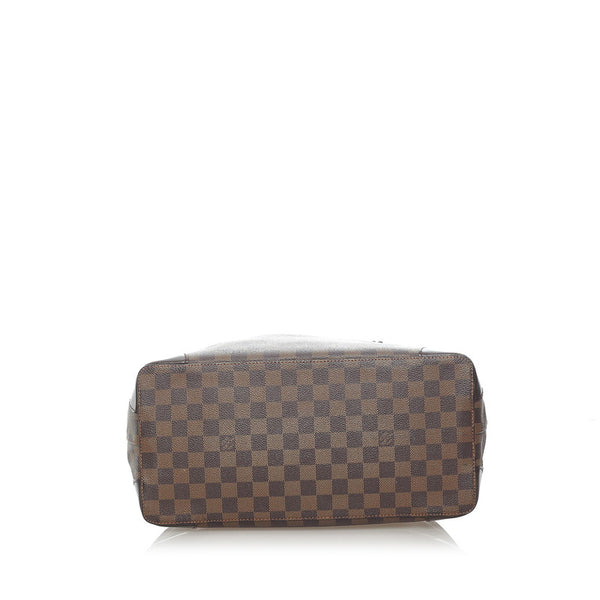 ルイ ヴィトン ダミエ ハムステッド MM トートバッグ N51204 ブラウン PVC レザー レディース LOUIS VUITTON 【中古】