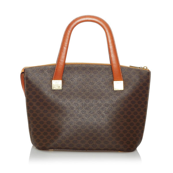 セリーヌ マカダム ハンドバッグ ブラウン PVC レザー レディース CELINE 【中古】